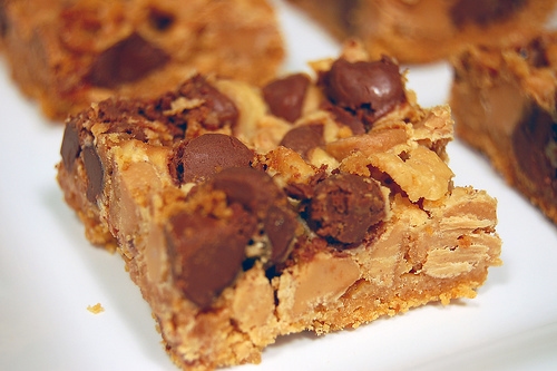 A Double Delicious Cookie Bar on a plate.