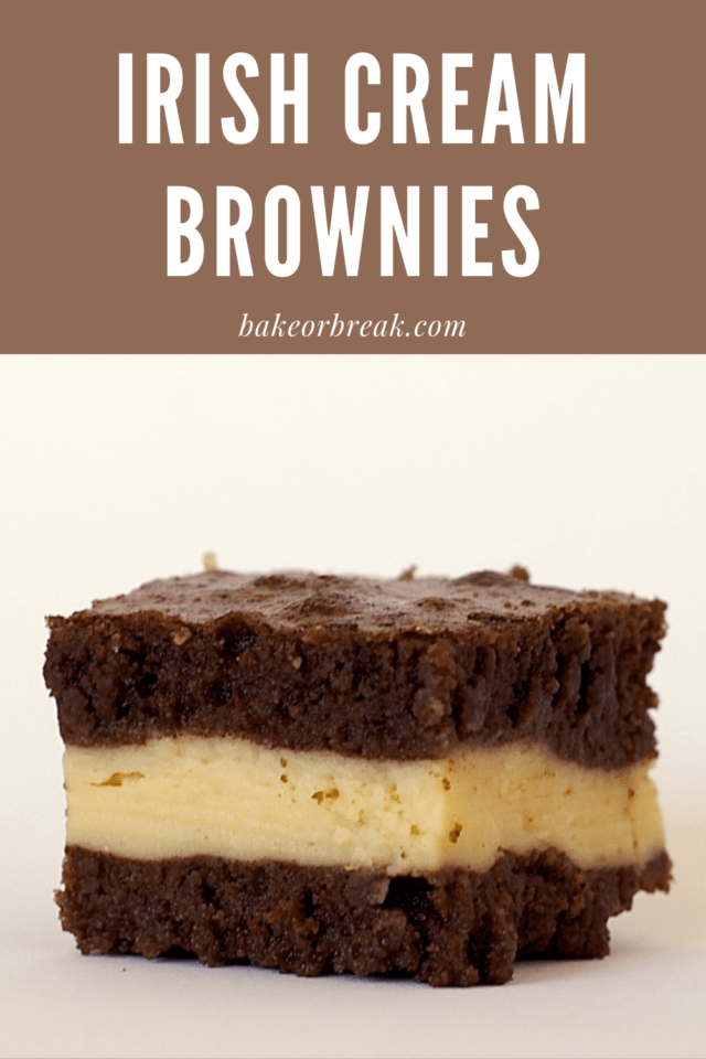 Irish Cream Brownie with a layer of cream cheese in the middle.