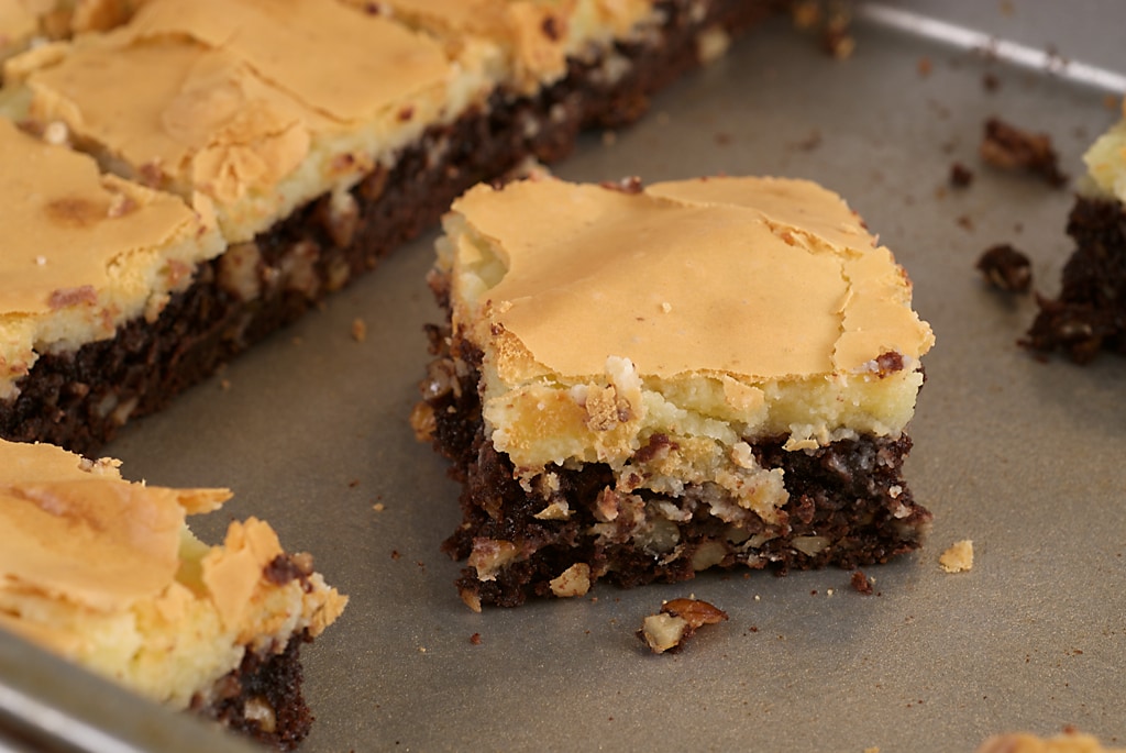 Chocolate Chess Squares combine chocolate and cream cheese in an irresistible dessert!