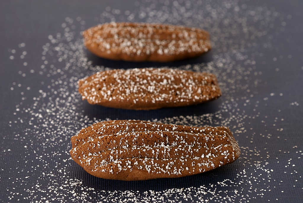Dark Chocolate Madeleines are sweet, delicate, cake-like cookies. A lovely and delicious treat!