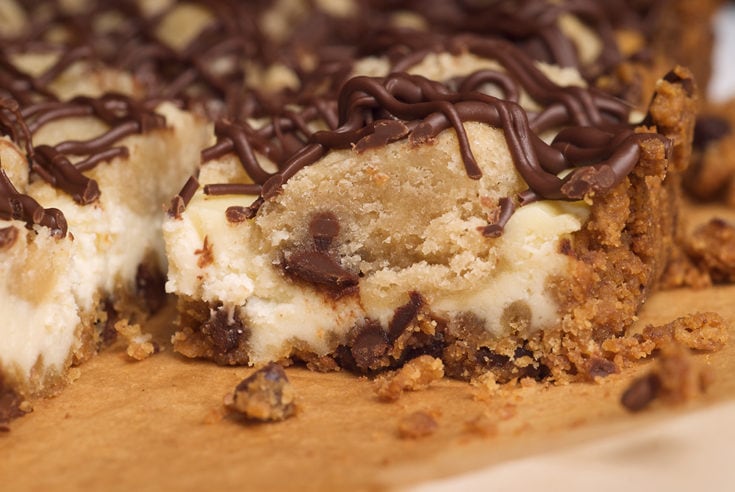 Chocolate Chip Cookie Dough Cheesecake Bars