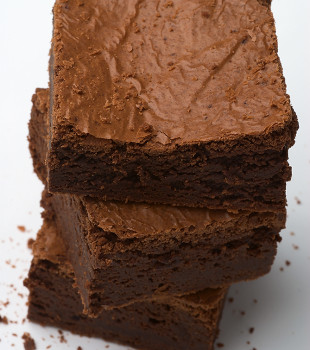stack of Double Chocolate Brownies
