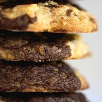 stack of Marbled Chocolate Chip Oatmeal Cookies