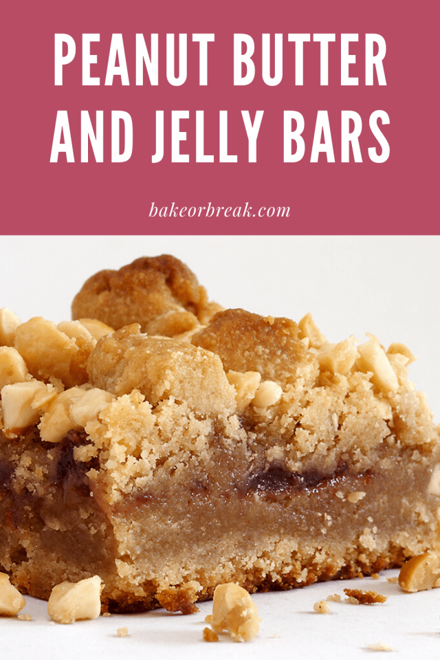 Peanut butter and jelly bars made with strawberry jam.