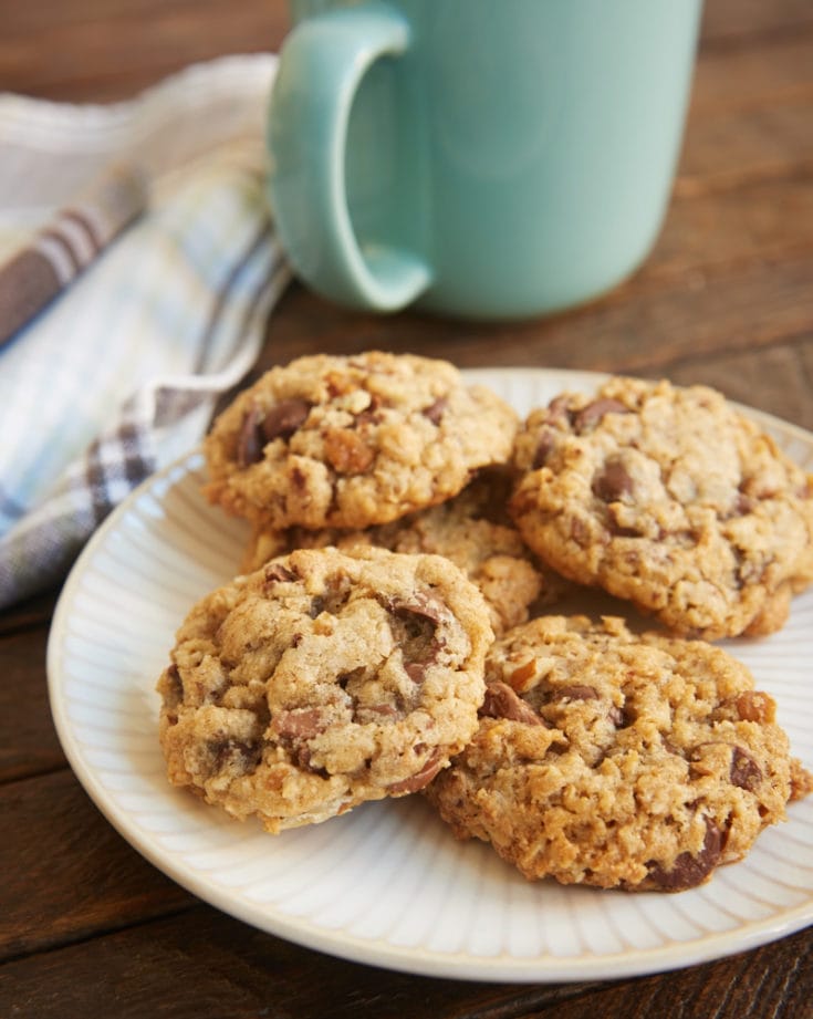 Favorite Chocolate Chip Cookies served on a plate