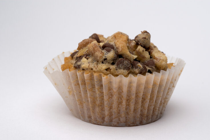 Chocolate Chip Cupcake on a white surface