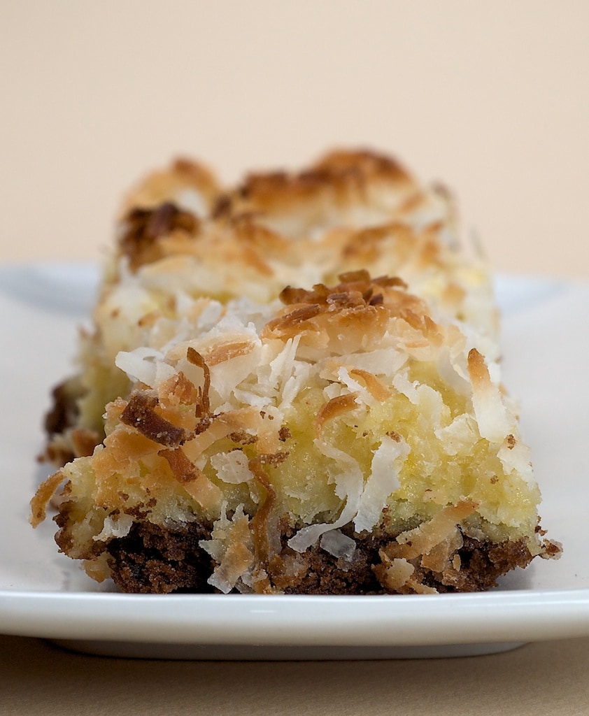 Coconut and chocolate are a perfect combination in these Black-Bottom Coconut Bars.