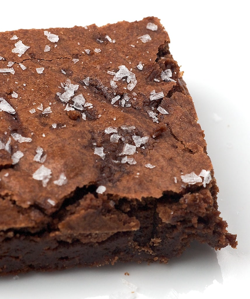 These rich, dark chocolate Salted Fudge Brownies get a little extra flavor interest from a sprinkling of coarse salt. A perfect sweet and salty treat! - Bake or Break