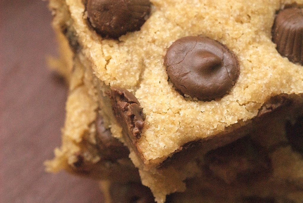 Peanut Butter Cup Blondies are a must for peanut butter and chocolate fans!