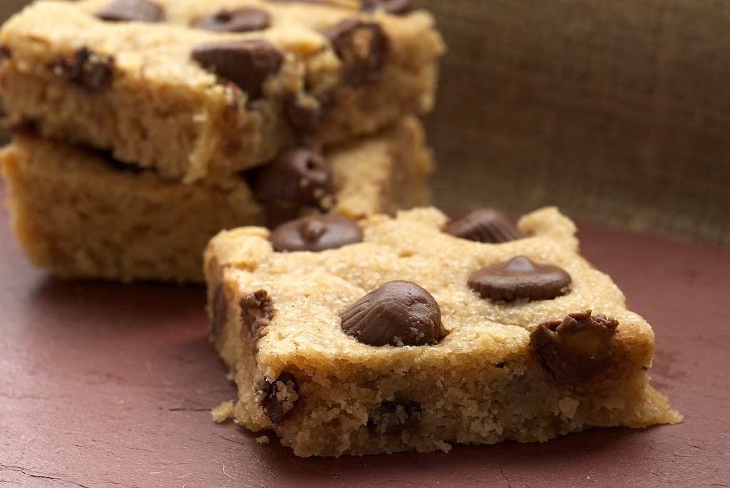 Peanut Butter Cup Blondies combine sweet, soft, chewy blondies with everyone's favorite - peanut butter cups!