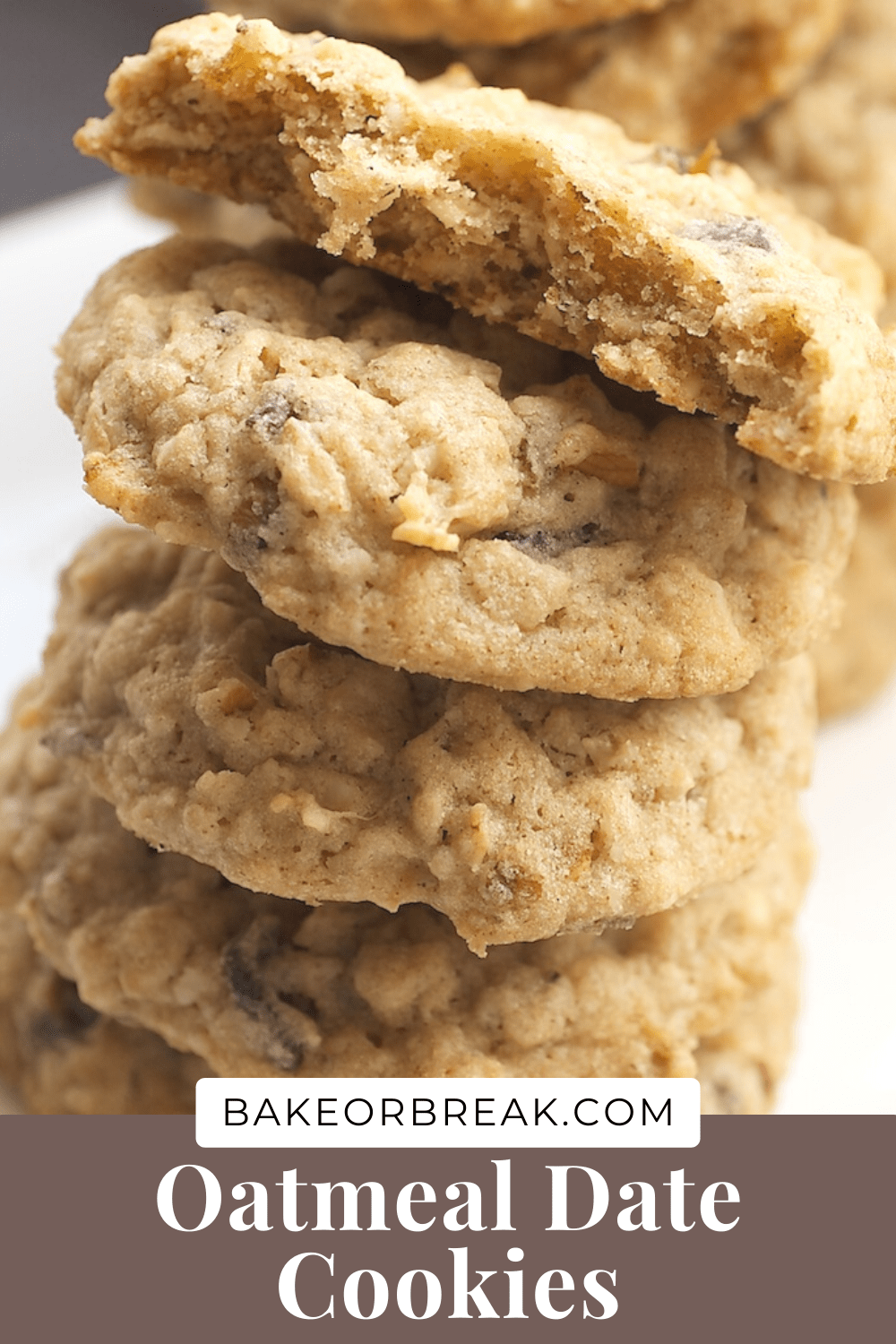 Oatmeal Date Cookies bakeorbreak.com