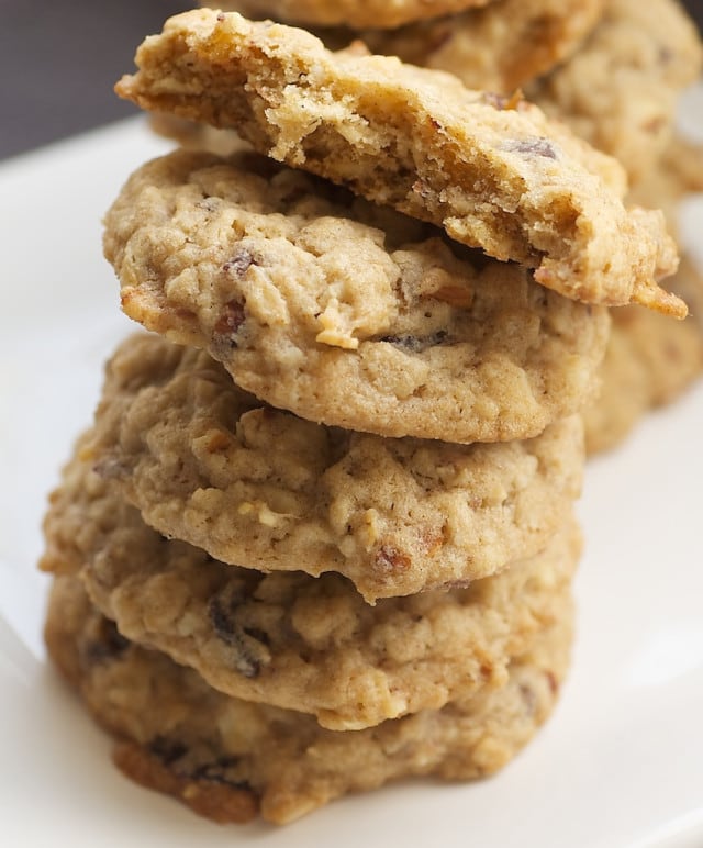 stack of Oatmeal Date Cookies