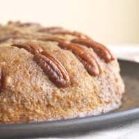 Pecan Upside-Down Cake packs a big, nutty, caramel flavor punch in a simple one-layer cake! - Bake or Break