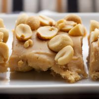 Salted Nut Squares on a white plate