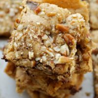 Toffee Nut Squares are sweet, nutty, delicious bars packed with plenty of brown sugar, nuts, and chocolate. - Bake or Break