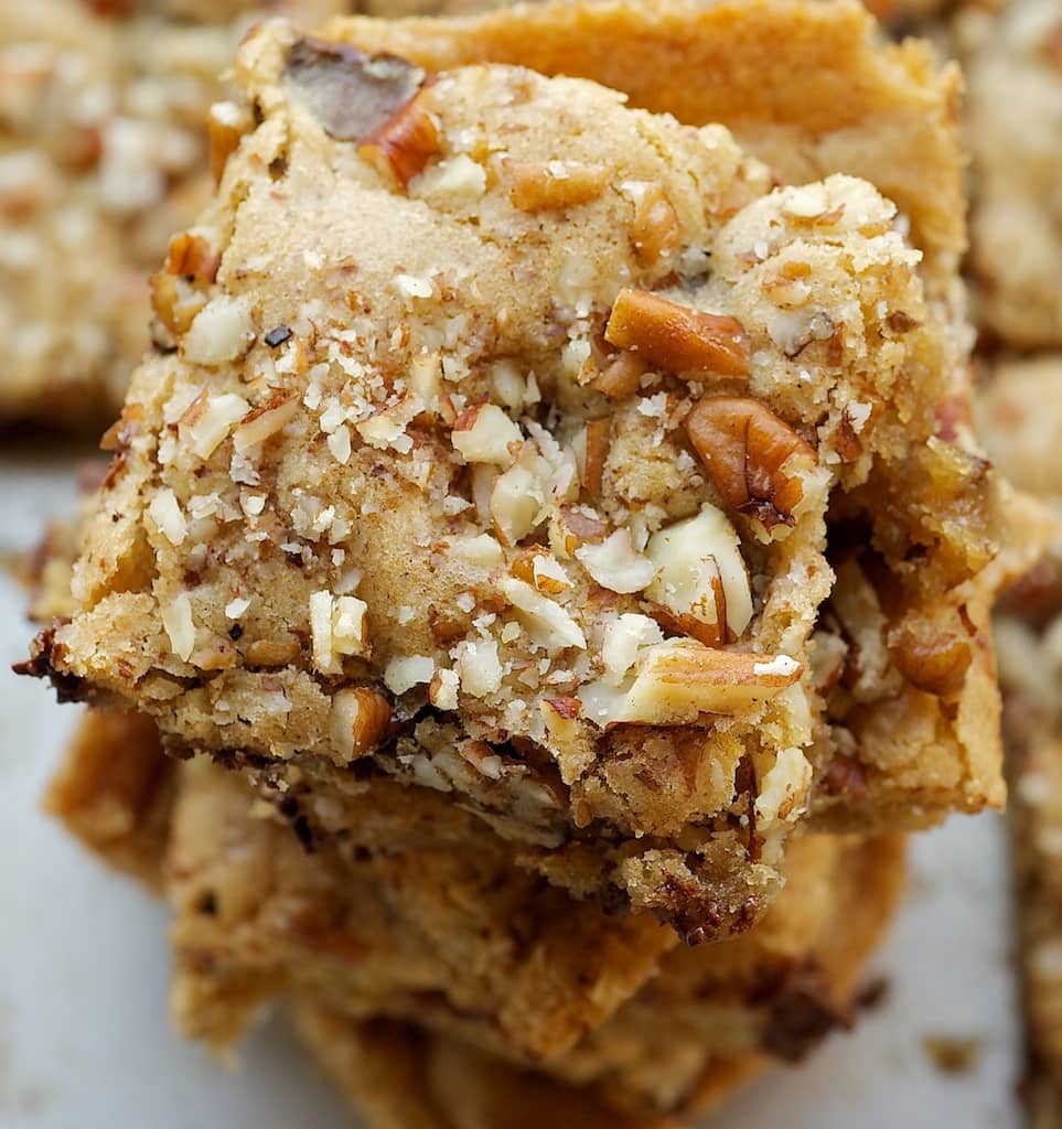 Toffee Nut Squares are sweet, nutty, delicious bars packed with plenty of brown sugar, nuts, and chocolate. - Bake or Break