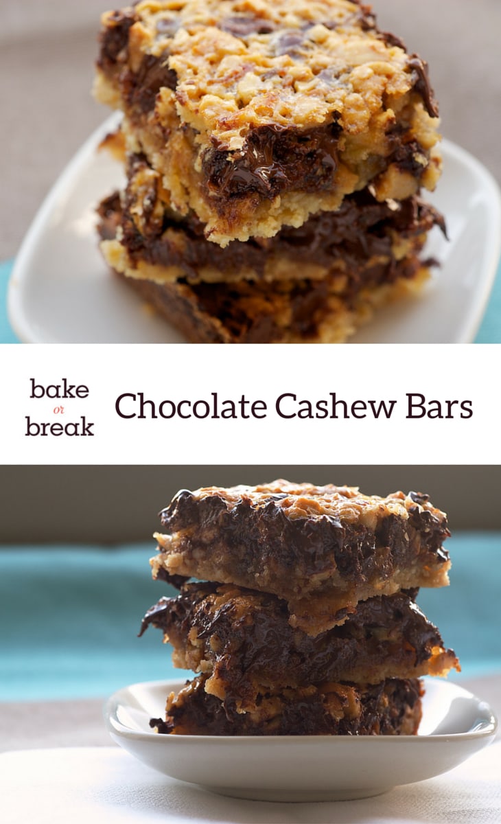 Chocolate Cashew Bars Bake or Break