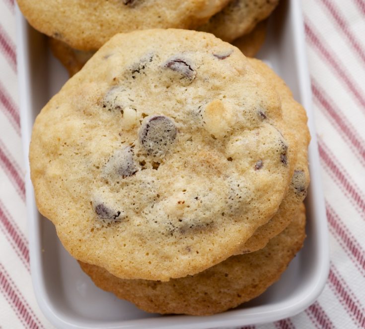 Chocolate Macadamia Peanut Butter Chip Cookies are packed with all kinds of good things. They're sweet, nutty, and irresistible! - Bake or Break