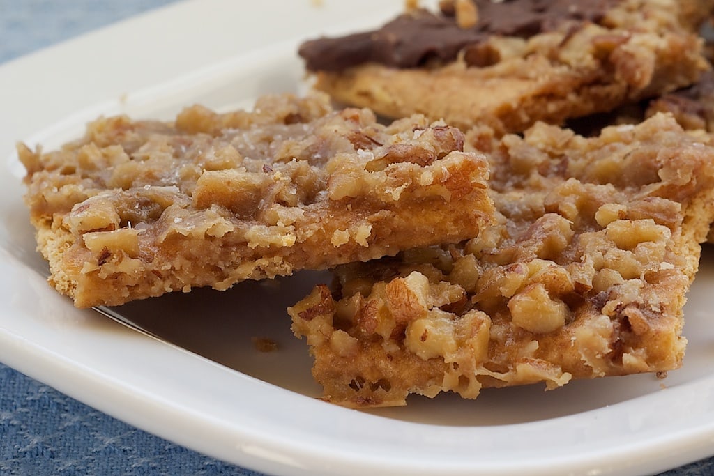 Salted Caramel Pecan Bars are so, so simple to make. A delicious sweet and salty treat! - Bake or Break