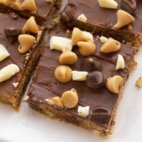 Peanut Butter Mud Bars on a white plate