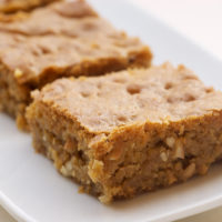 Brown Sugar Cashew Blondies on a small white tray