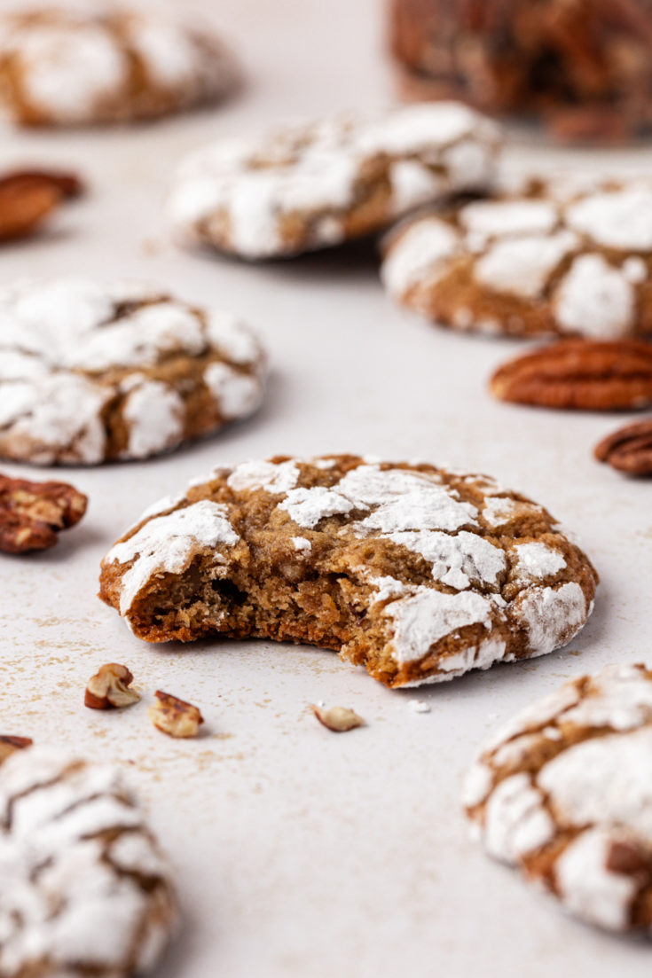 Bitten brown sugar crinkle cookie