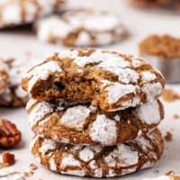 Stack of 3 brown sugar crinkle cookies