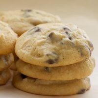 stacks of Cream Cheese Chocolate Chip Cookies