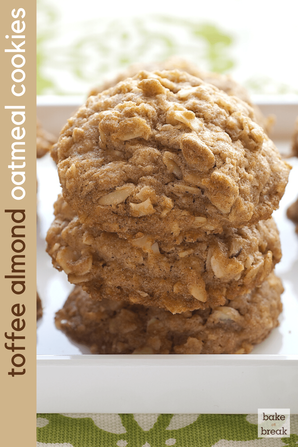 Toffee Almond Oatmeal Cookies