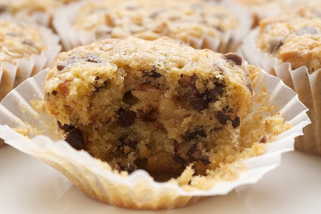 half of a Chocolate Chip Pecan Cookie Bite