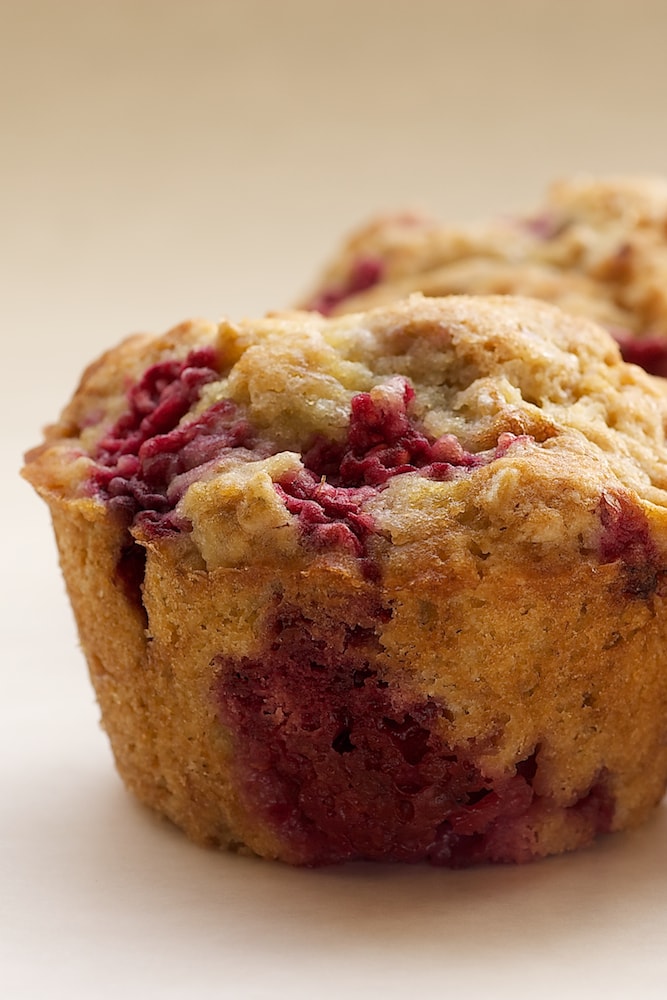 Oats and raspberries are a perfect pair in these Raspberry Oat Muffins. - Bake or Break