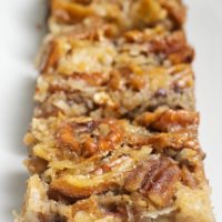 German Chocolate Pecan Pie Bars served on a plate