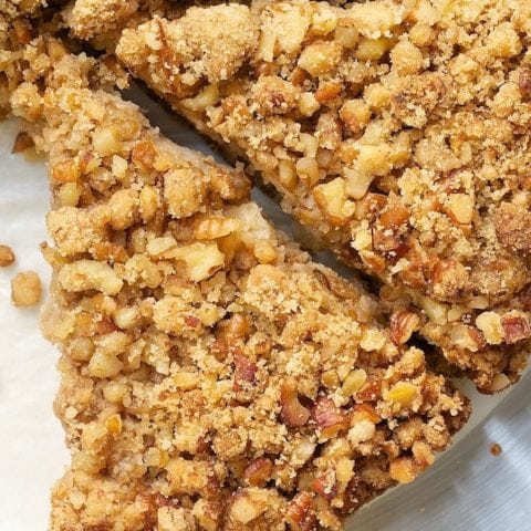 Moist Sour Cream Pear Cake with Pecan Streusel