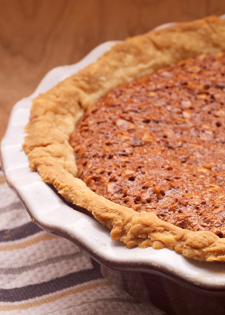 Chocolate Hazelnut Pie is a delicious twist on traditional pecan pie. - Bake or Break