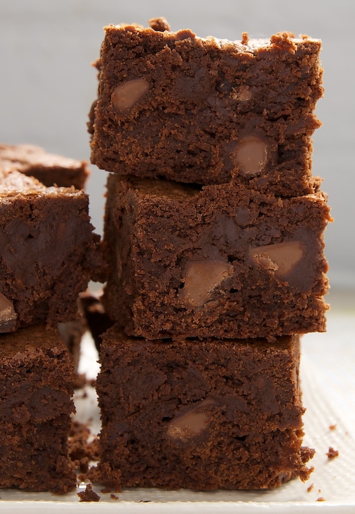 Sour Cream Brownies are tall, dark, and absolutely delicious! - Bake or Break