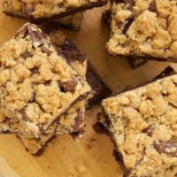 Overhead view of Peanut Butter Streusel Brownies