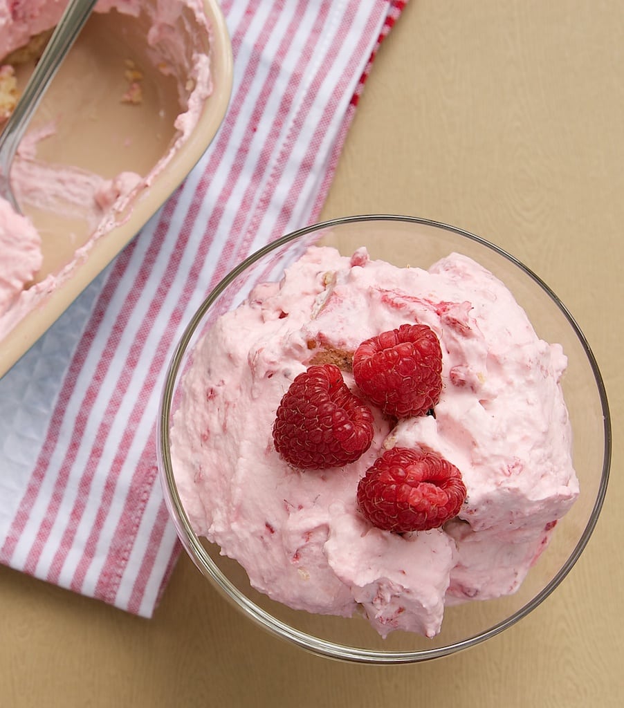 Raspberry Fool Dessert overhead view