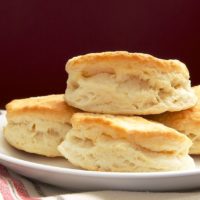 Buttermilk Biscuits stacked on a plate