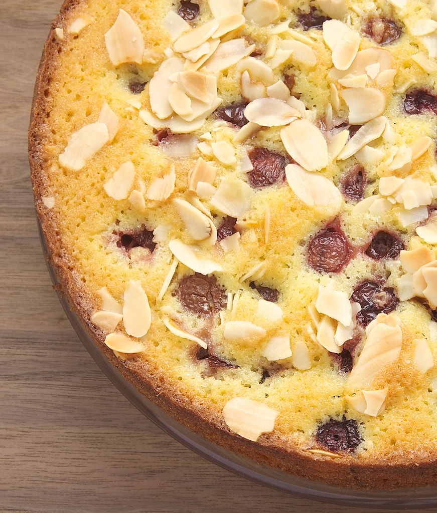 Almond Cherry Cake is a simple, sweet cake featuring one of the very best flavor combinations - cherries and almonds! - Bake or Break