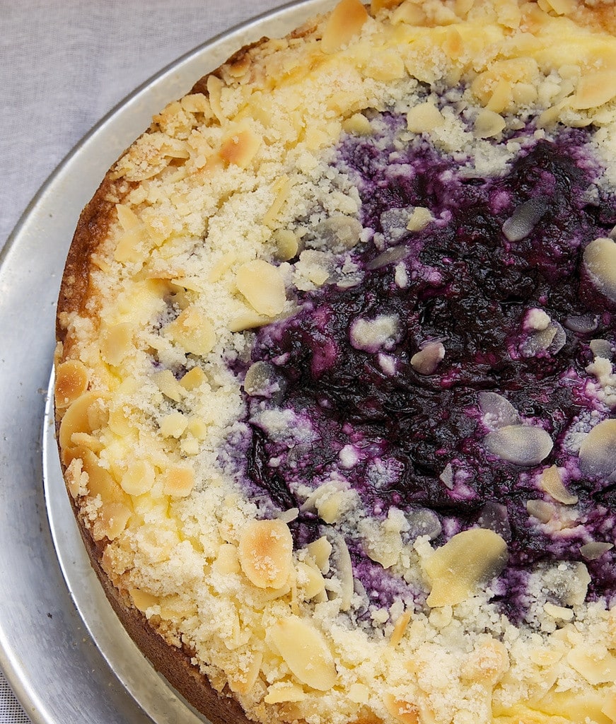 Overhead view of Blueberry Cream Cheese Coffee Cake