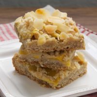 stack of Peach Crumble Bars