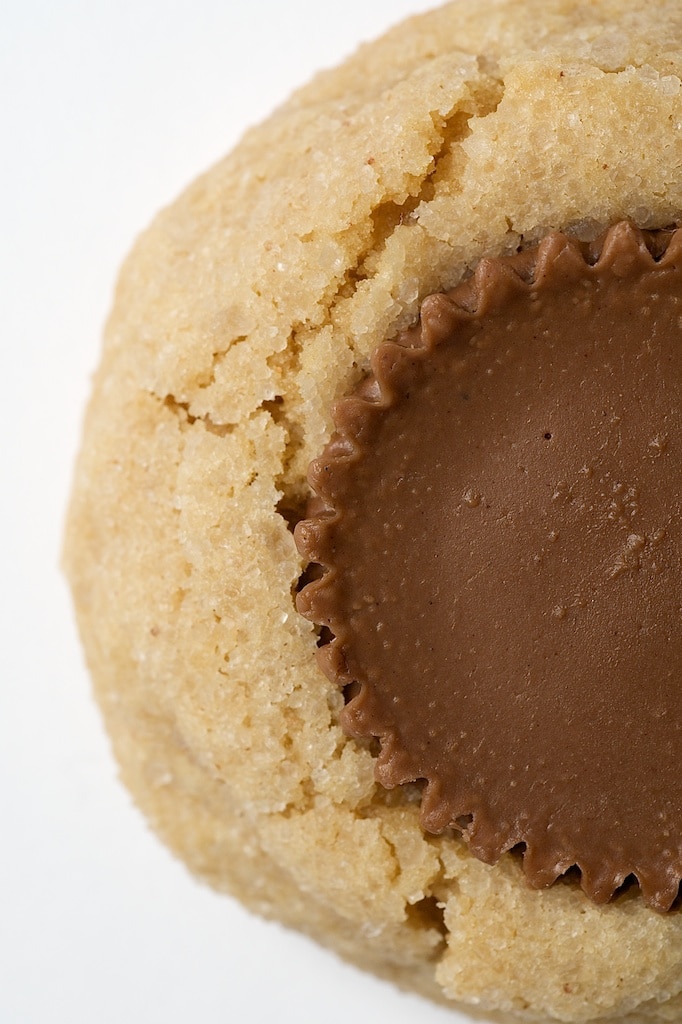 overhead view of a Peanut Butter Surprise Cookie