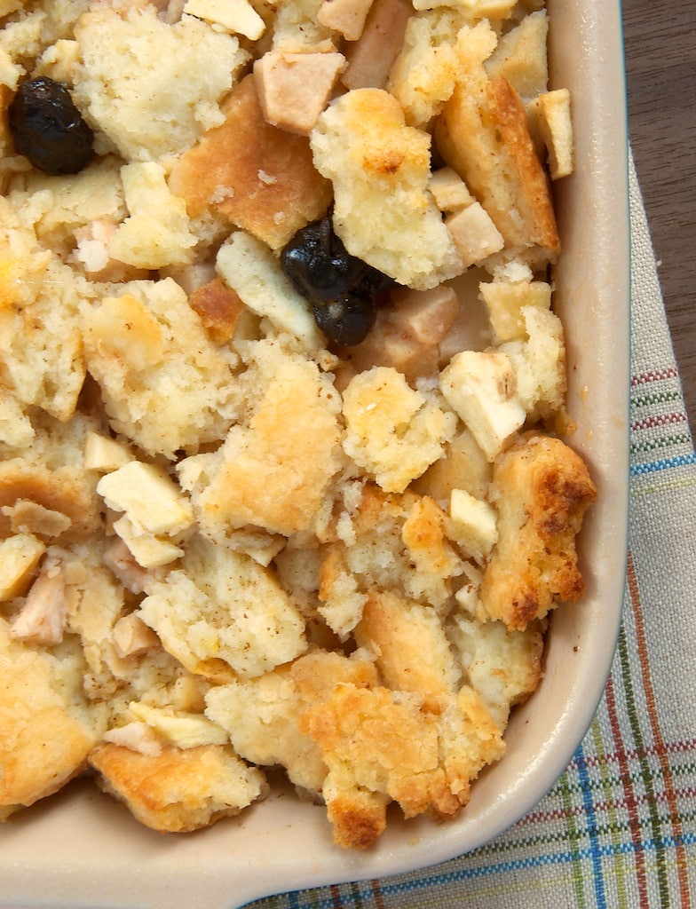 Bread pudding made with biscuits? Yes! Try this Apple, Pear, and Cranberry Biscuit Pudding for a special treat for breakfast, brunch, or dessert. - Bake or Break