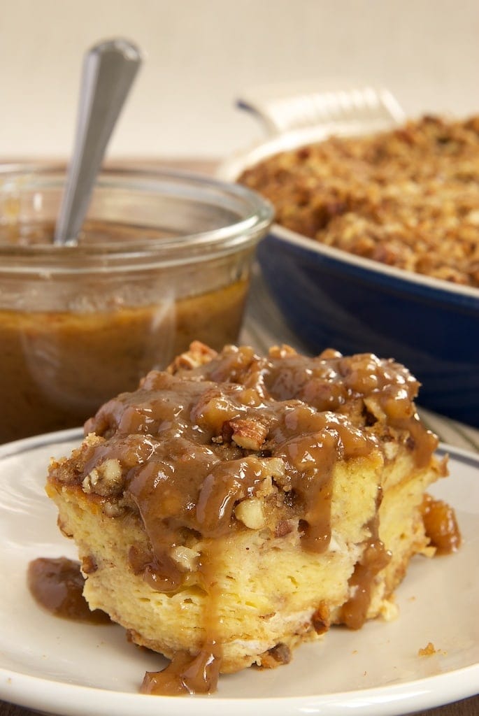 Praline Bread Pudding With Caramel Pecan Sauce Bake Or Break