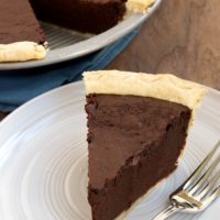 slice of Hot Fudge Pie on a white plate