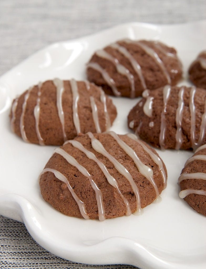 Hot Chocolate Cookies with Marshmallow Glaze