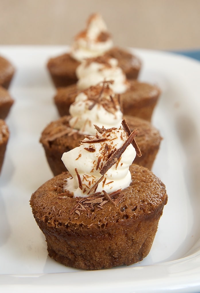 Chocolate Mousse Mini Cupcakes take the popular classic and turn it into little bites of baked chocolate goodness made with just four ingredients. - Bake or Break