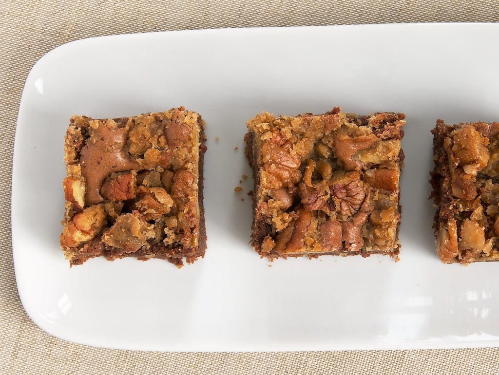 Praline Brownies combine rich brownies with a simple praline topping. Delicious! - Bake or Break