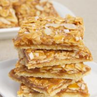 stack of Salted Caramel Almond Bars