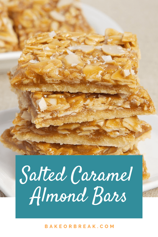 Salted Caramel Almond Bars bakeorbreak.com